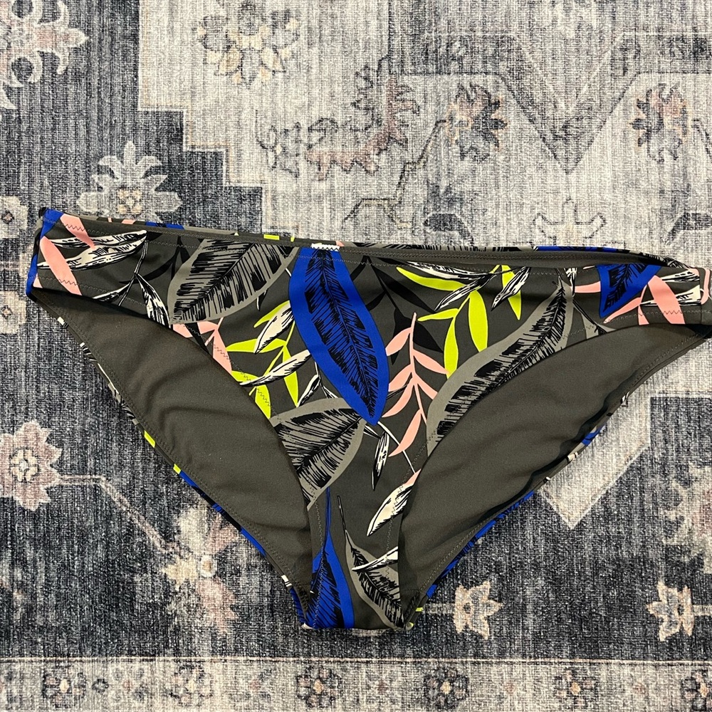 Athleta tropical print bikini bottom large